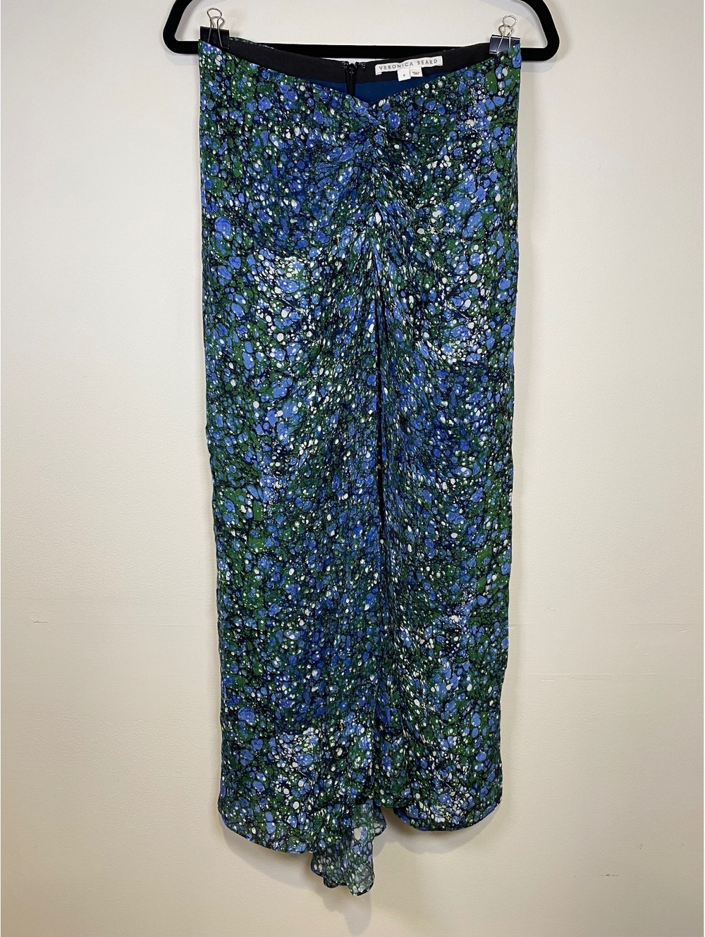 Veronica Beard Blue and Green Patterned Skirt Size 8
